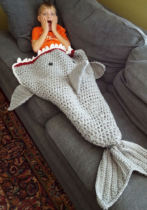 Knit Shark Tail Blanket