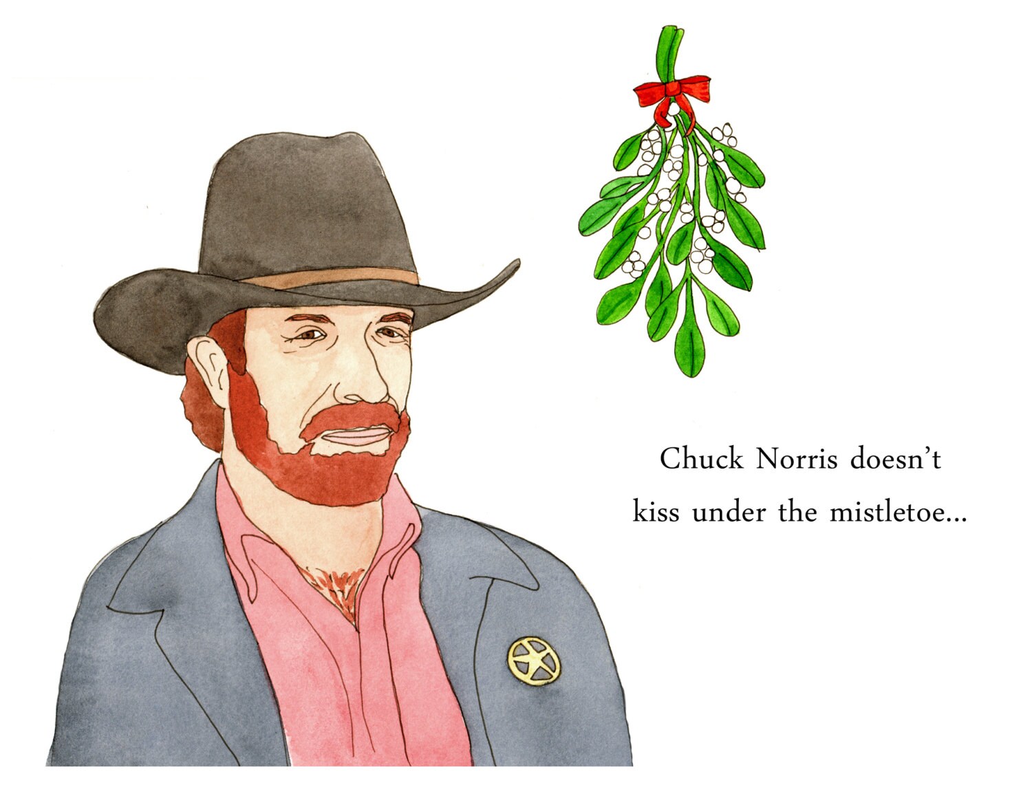 Chuck Norris Christmas Cards One Card