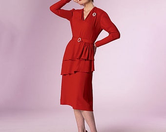 Butterick 6266 40's dress, Swing Dress, Big Band Dress, Diesel Punk- Plus Size