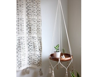 Cotton Hanging Table Holder, Boho Hanging Planter, Macrame Plant Hanger, Hanging Shelf, Boho Decor, Alternative Bar Cart, ROPE FRAME ONLY