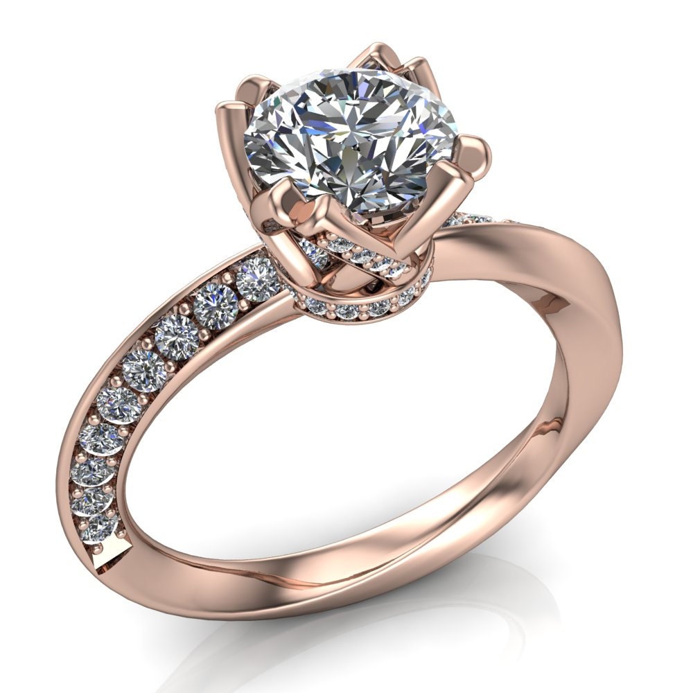 Mobius Strip Engagement Ring with 1ct Diamond in Fancy Setting