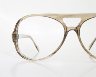 Mens Aviator Eyeglasses 1970s Deadstock Sunglasses Indie Hipster Chic Racing Racer 70s Seventies Light Brown Fawn Tawny Guys Homme