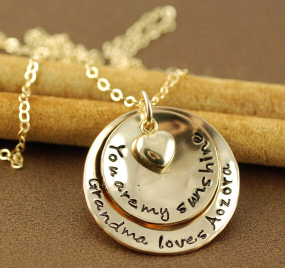 You are My Sunshine Necklace Grandma Necklace Personalized