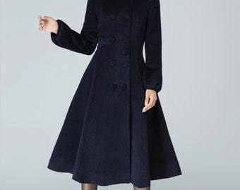 Maxi coat winter coat wool coat womens coats black coat