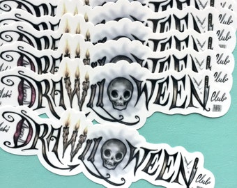Special Club Price - Mabs Drawlloween Club sticker - vinyl silkscreen sticker - by Mab Graves