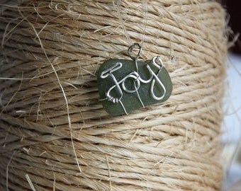 Green Sea Glass Joy Necklace Beach Glass Pendant
