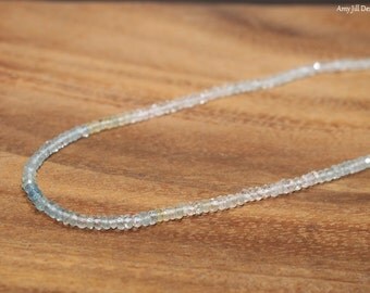 Shaded Aquamarine Necklace, Multicolor, Shaded Aquamarine Jewelry, Ombre, March Birthstone, Gemstone Jewelry