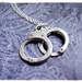 Large Silver Handcuffs Necklace - Sterling Silver Handcuffs Charm on a Delicate Sterling Silver Cable Chain or Charm Only