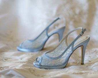 Items similar to Something Blue Wedding Shoes, Powder Blue Wedding ...