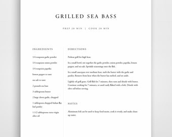 printable recipe book template