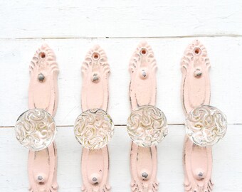 Glass Knobs,Metal Handles,Kitchen Pull, Cabinet Knobs,Iron Home Decor,In Blushing Pink , Sweet Baby Pink,Pink Wedding,Baby Shower Gifts