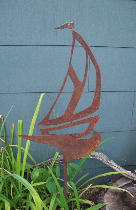 sailboat yard art