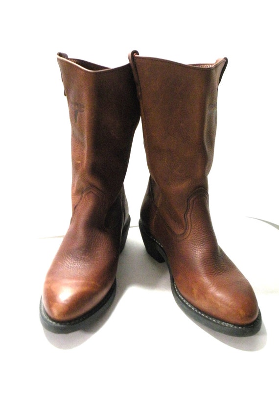 Vintage Men's Mason Western Work Boot Brown Soft Boot