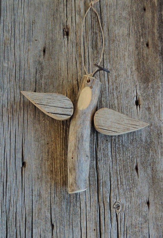 Rustic Angel Ornament Rustic Wood Angel Barn Wood Angel