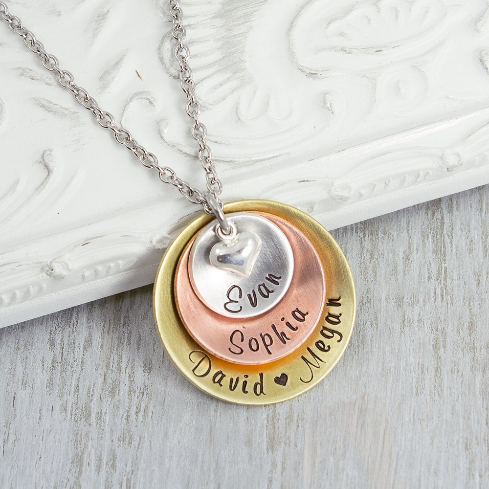 Personalized Necklace Hand Stamped Jewelry by HeartfeltTokens