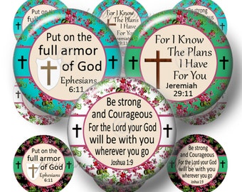 CHRISTIAN, Digital Collage sheet, Bottle Cap Images, 1 Inch circle, Instant Digital Download, Religious, Scripture, Bible Verse, (No.12)