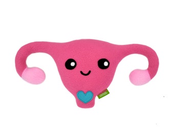 Uterus plushie / plush soft toy / kawaii womb handmade organs female reproductive system ovaries