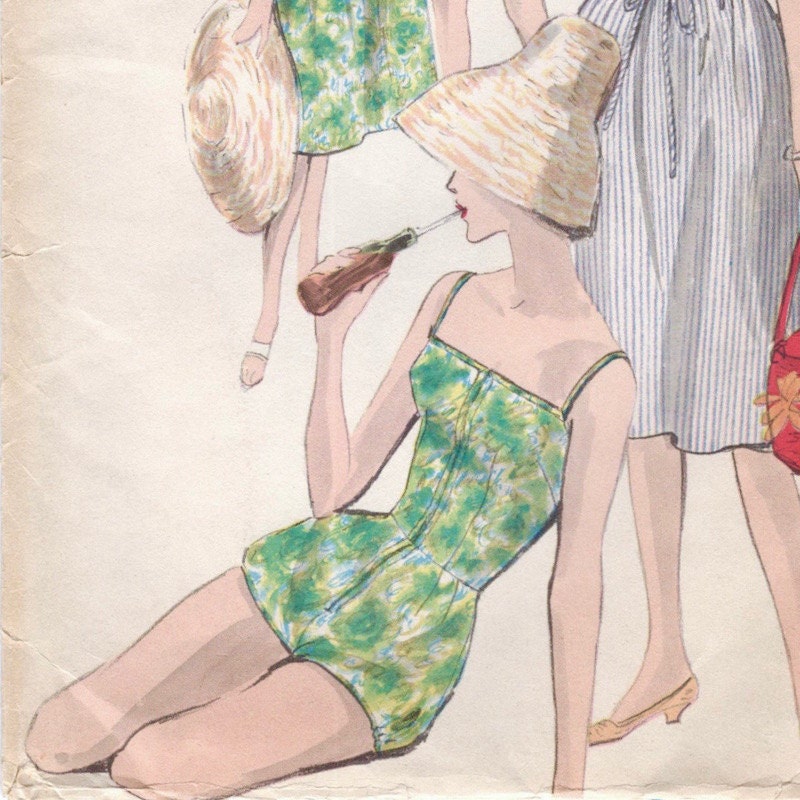 1960 bathing suit + skirt pattern Vogue 9995