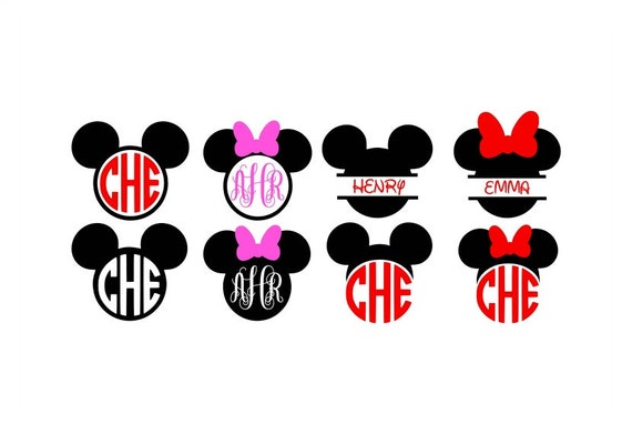 Minnie Mouse Monogram Mickey Mouse Monogram Minnie Svg