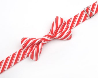 Candy Cane bow tie, christmas bow tie, red stripe bow tie, boys bow tie, men's bow tie, toddler bow tie, baby bow tie, holiday bow tie