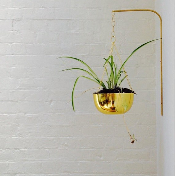 Brass Planter Bracket Modern Plant Hanger Decorative Wall