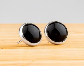 Black simple earrings Clearance