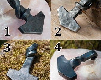 Custom Order Hand Forged Thor's Hammer Pendant