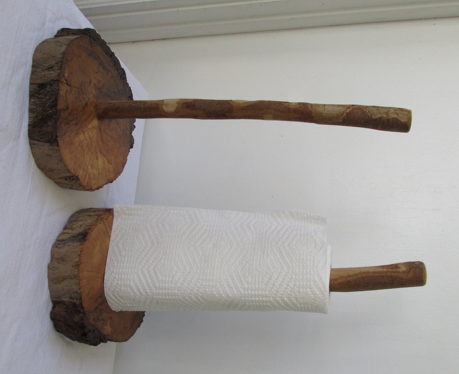 Handmade Driftwood Paper Towel Holder Shabby Chic Rustic Home