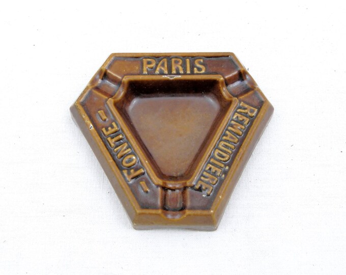 Vintage French Art Deco Cast Iron Chippy Enameled Ashtray Remaudiére Paris Collectable Tobacciana Paris Remaudiére Fonte Vintage Retro Home