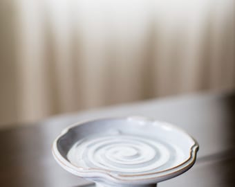 Small Cake Stand (Frost Blue Glaze)