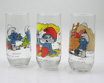 Vintage Smurf Glass Collection