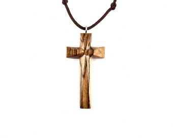 Mens Cross Necklace, Wood Cross Necklace, Wooden Cross Pendant, Cross ...