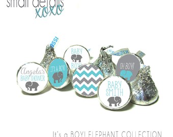 ELEPHANT Baby Shower stickers ~ for Hershey's Kisses® Chocolate - Baby Shower