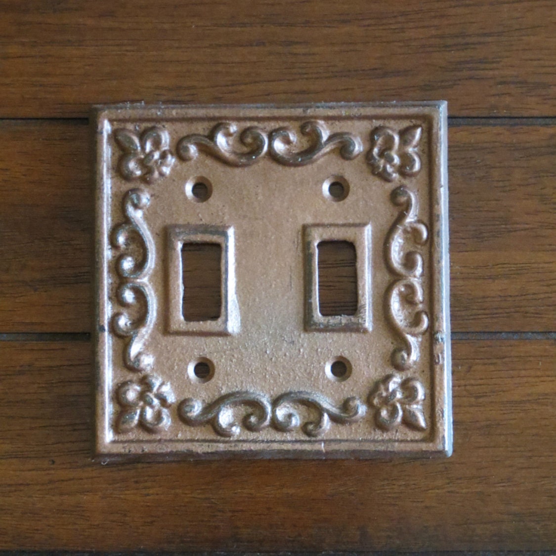 Light Switch Plate / Cast Iron Double Light Switchplate