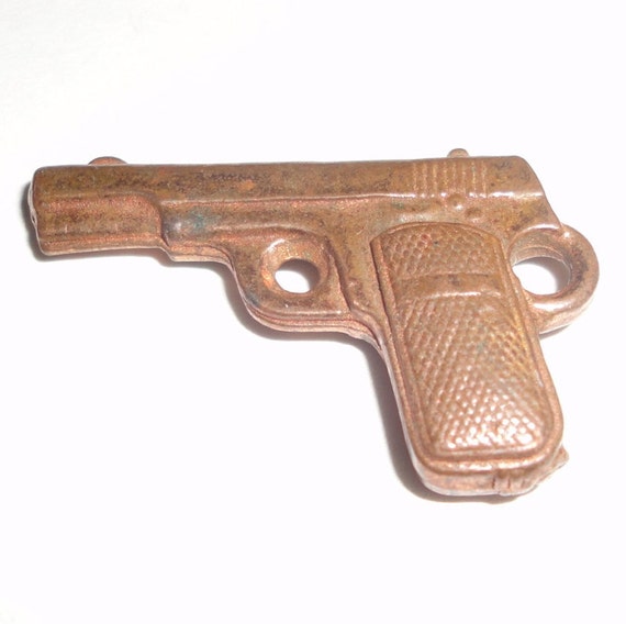 Celluloid Tin Cracker Jack Toy Prize Gun Charm