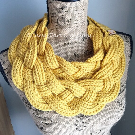 Double Layer Braided Cowl Chunky Crochet by ChewyTartCreations