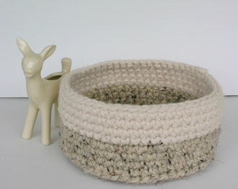 crochet basket - wool acrylic blend crochet blasket - storage basket - minimalist basket - storage crochet basket