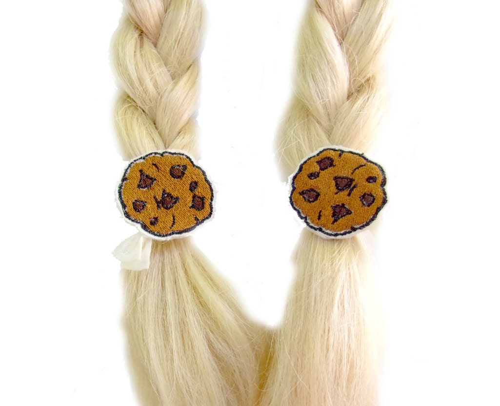 Chocolate Chip Cookie Costume Hair Tie Cookie by KawaiiHairCandy