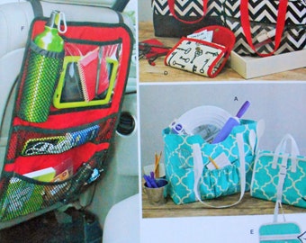 Simplicity Sewing Pattern 1128 Craft Tote, Cosmetic Bag, Coupon Organizer, Tote Bag, Car Organizer, Travel Organizer