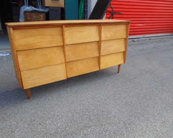 Mid Century Blonde Walnut Cantilever Dresser by Ward Furniture - Local Pick Up Only