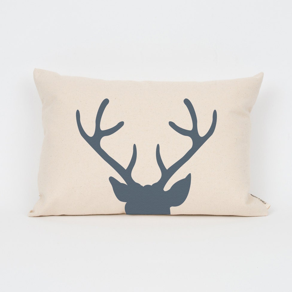 Modern Deer Pillow // Choose Your Ink Color // by FinchandCotter