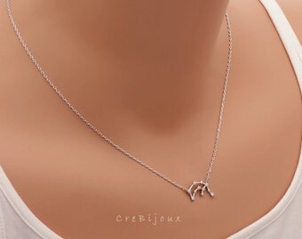 Aquarius Zodiac Sign Necklace / constellation necklace, star sign necklace, astrology birthday sign necklace, birthday necklace / N237