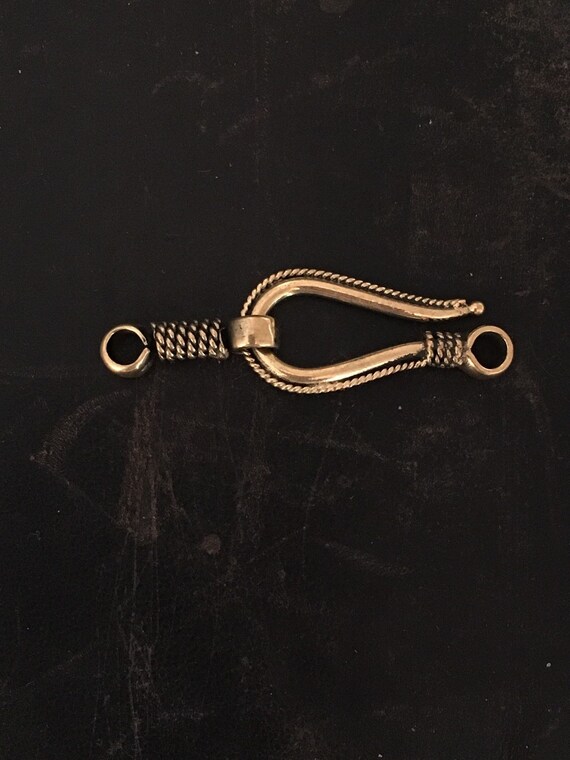 Large Antiqued Brass Clasp Heavy Duty Brass Hook Clasp.