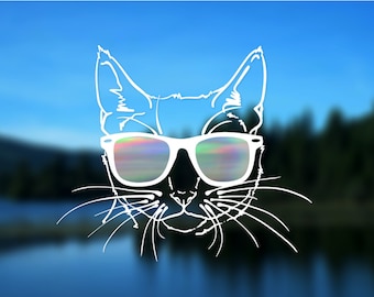 Cat Decal, Vinyl Decal, Car Decal, Bumper Sticker, 5" decal