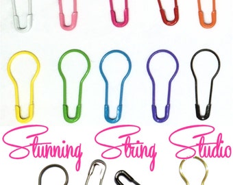 NEW SIZES! Locking Stitch Markers - Set of 25, 50, 100 or 250 - Choice of 14 colors