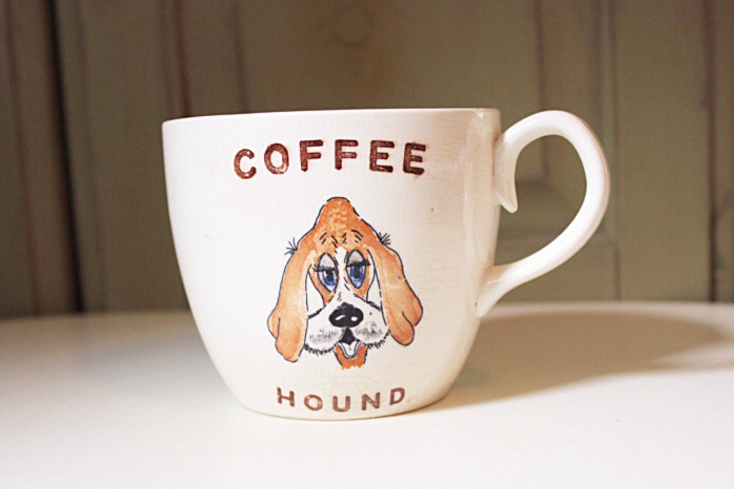 Large Vintage Coffee Mug Coffee Hound Beverage Tea Mug Dog and