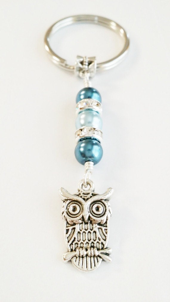 Owl Keychain / Owl Rhinestone Keychain / Keepsake Keychain