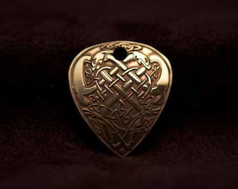 Celtic Art Pendant Etched in Brass. Adapted from The Book of Kells.