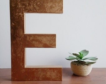 Rose Gold Copper Faux Metal Paper Mache Letters - 8", 12", 16" AVAILABLE