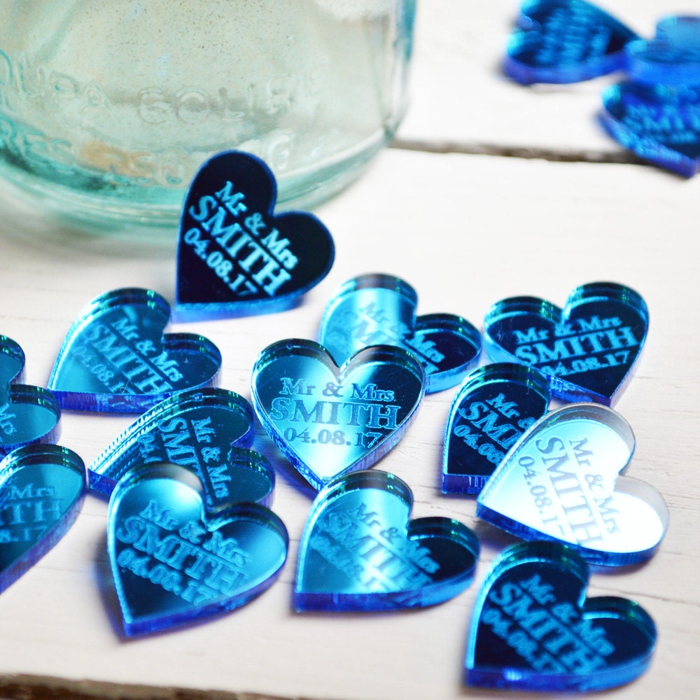 50 Personalised Heart Wedding Reception Table Centerpiece